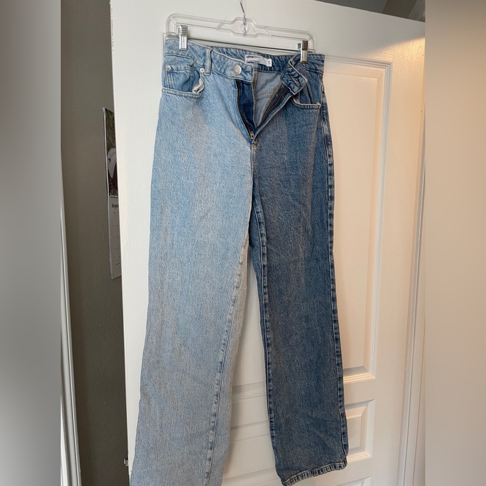 Garage Two-Tone Straight Leg Jeans
